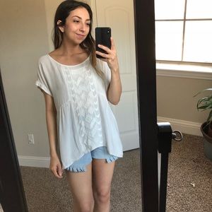 AE White Embroidered T-Shirt